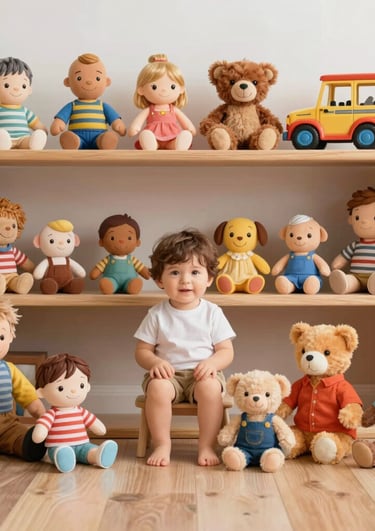 Colorful display of various accessory categories including bags, tech gadgets, and jewelry on a wooden table.