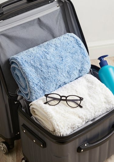 Colorful display of various accessory categories including bags, tech gadgets, and jewelry on a wooden table.