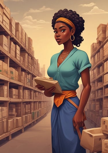 A colorful display of imported home decor items from various countries.