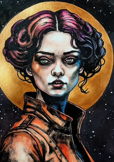 Original watercolor painting ‘Aella’ by manef