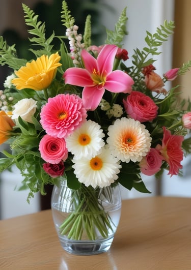 A sophisticated arrangement of white lilies and green foliage for special occasions.