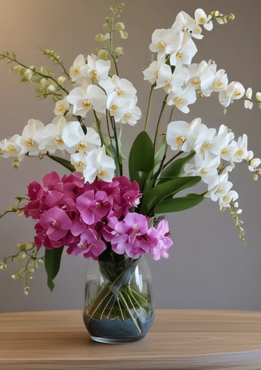 A sophisticated arrangement of white lilies and green foliage for special occasions.