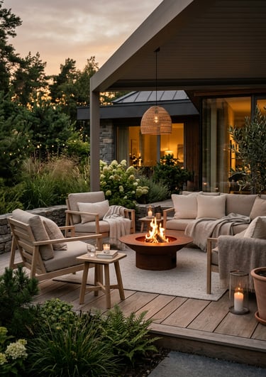 Minimal outdoor cozy living inspiration for patios