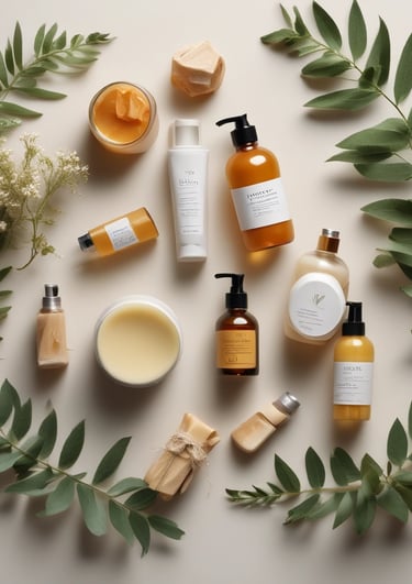 A vibrant display of Majho Life Green products showcasing natural wellness.