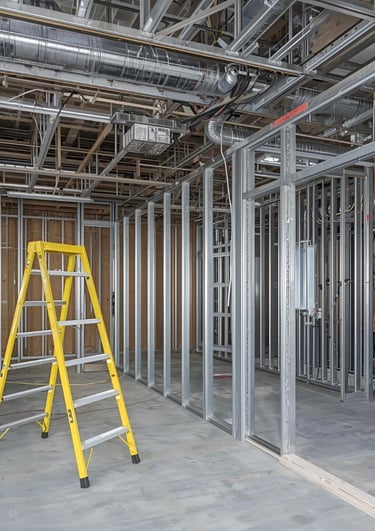 Light-gauge steel framing for new Tier III data center server room – McKnight veteran-led