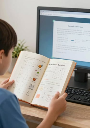 person using macbook air on brown wooden table