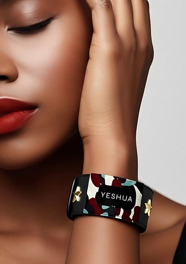 a woman with a bracelet on her wrist