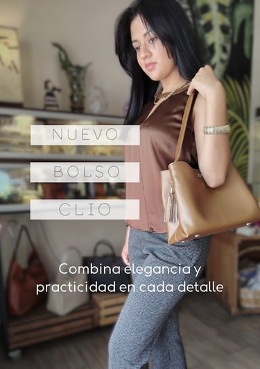 a woman in a brown top with a brown bag