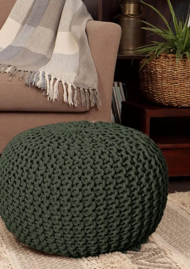Hand Knitted Pouf Ottoman