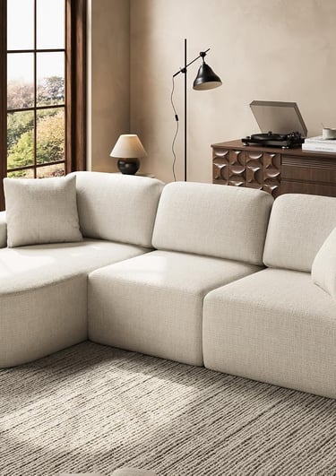 Modern Boucle Inspires Sectional Sofa