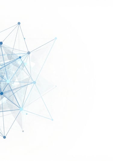 A glowing network of lines and nodes representing digital connectivity, cloud technology, and data exchange.