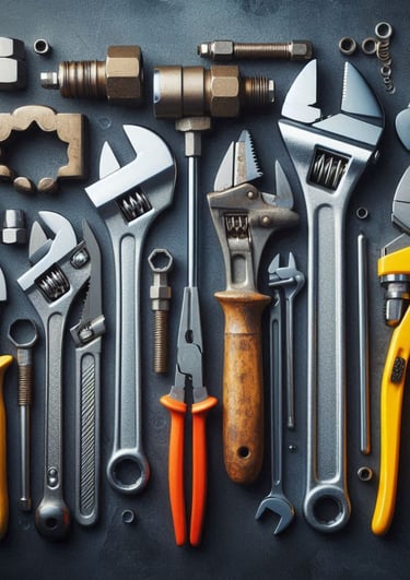a variety of tools that include wrenches and wrenes