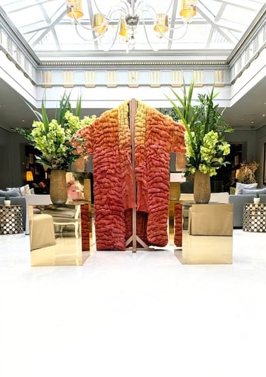 karine n'guyen van tham - mon père soleil levant -oeuvre textile - sofitel Paris Le faubourg