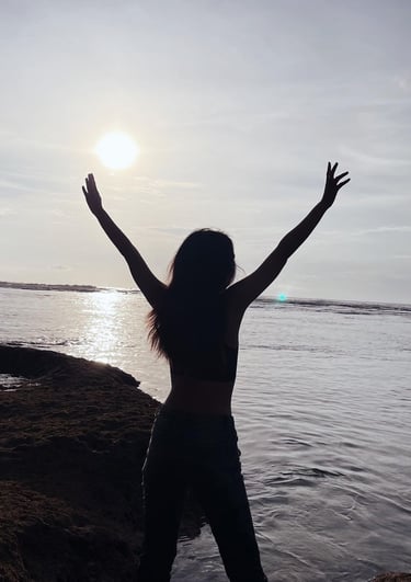 Sunset beach walk as part of living in Bali experience