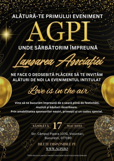 a poster for a party with balloons and balloons