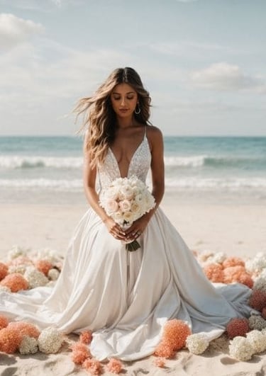 Novia en la playa