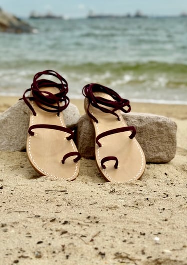 Bespoke gladiator sandal design, handmade in Singapore