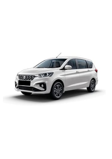 a white Maruti Ertiga car parked on a white background