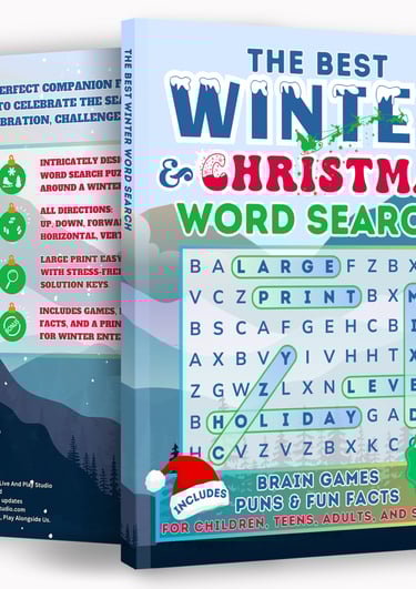 The Best Winter & Christmas Word Search Puzzle Book For Kids, Teens, & Adults