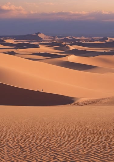 two women walking on desert