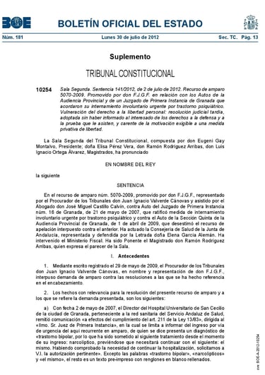 INGRESO INVOLUNTARIO DE LAS PERSONAS CON PROBLEMÁTICAS DE SALUD MENTAL