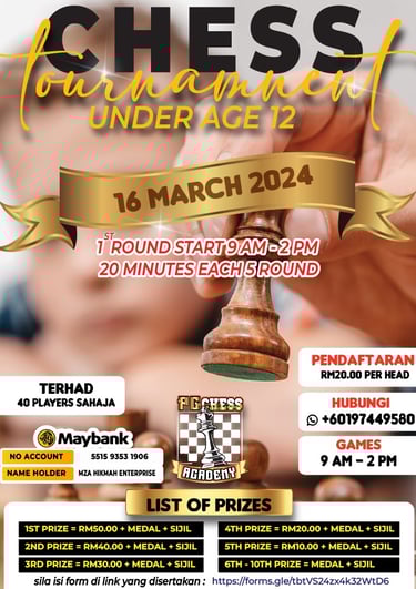 Malaysia Chess Tournament Johor Under Age 12. Johor Chess. Catur Malaysia