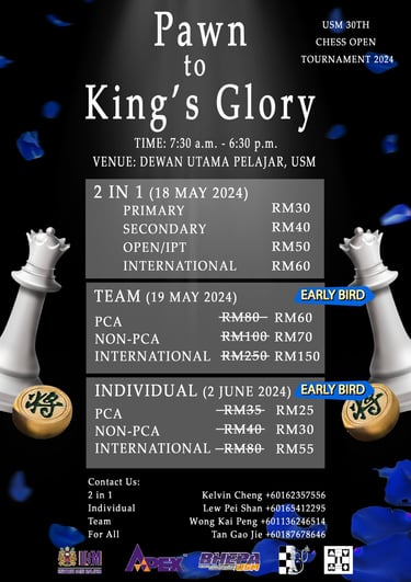 USM 30th Chess Open Tournament 2024. Penang Chess Tournaments. Catur Malaysia