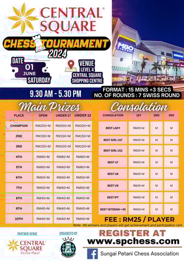 Central Square Catur Kedah Chess Tournament 2024 Malaysia Chess Tournament