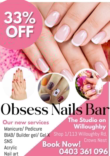 a woman's hands with a pink manicure poster