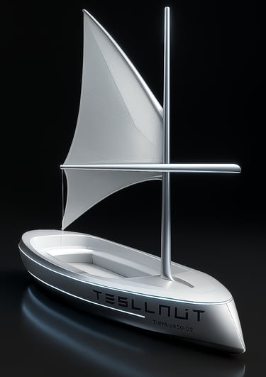 a sailboat with a sailboat on a black background