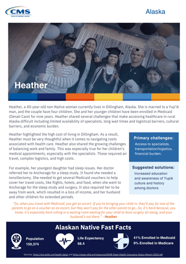 a flyer about an Alaskan Native named Heather