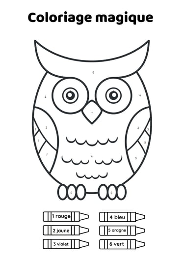 coloriage magique hibou