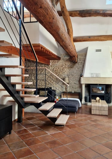 escalier avec palier tournant et garde corps à vaulx milieu 38090