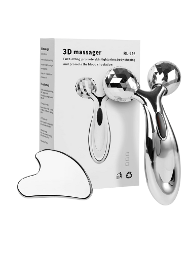 face lifting sculpting tool, face roller and guasha set, stainless steel face firming tool set,