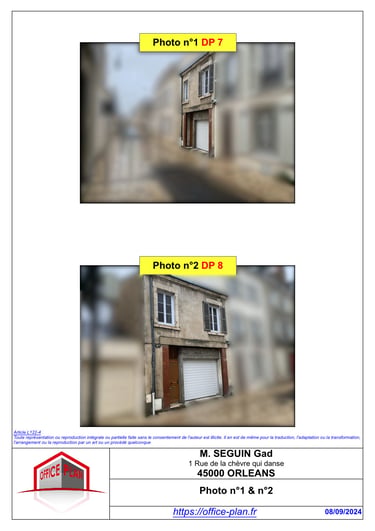 DP7 - DP8 - photo terrain - modification de façade - déclaration préalable - office-plan orléans