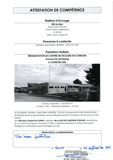 Réhabilitation caserne SDIS 32