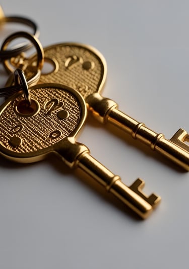 a keychain with keys on it