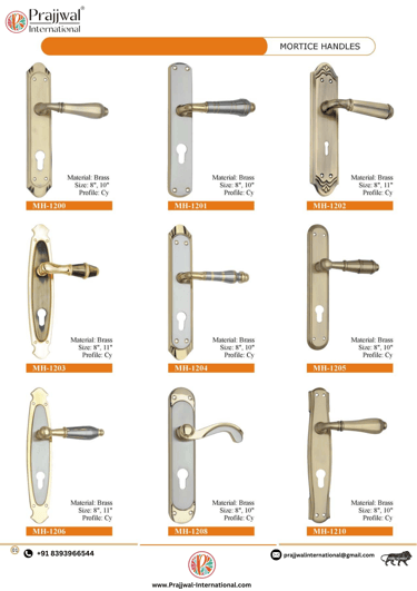 Brass handles manufactured by Prajjwal International at Aligarh