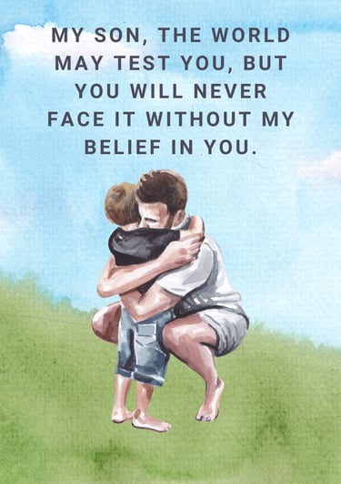 father hugging son to heal