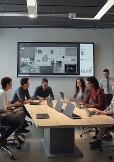Close-up of hands typing on a keyboard with digital code overlay, symbolizing technology and innovation.