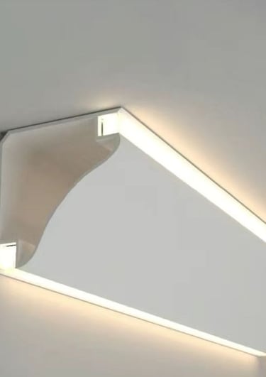 Sleek LED profile lighting for seamless interior wall and ceiling design