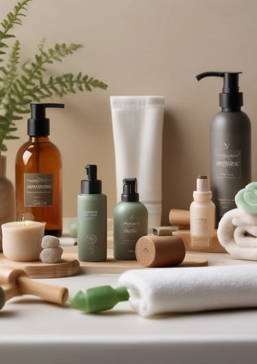 A visually appealing image showcasing various self-care products.