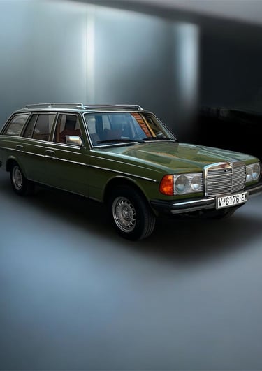 Familiar Mercedes 300 TD Estate W123 clásico verde en Albacete