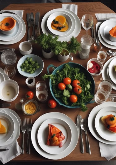 A cozy kitchen scene with fresh vegetables and a laptop displaying a healthy recipe blog.