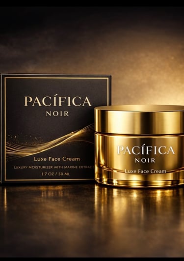 a gold and black box of pacifica nourishing cream