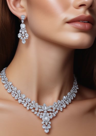 Shimmering AAA zircon earrings catching the light with sparkling facets.