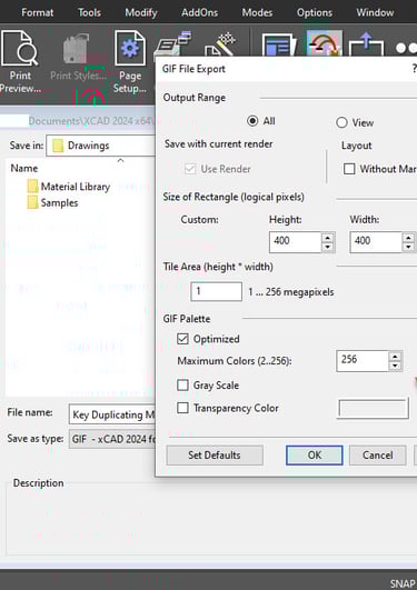 GIF File Export in xCAD