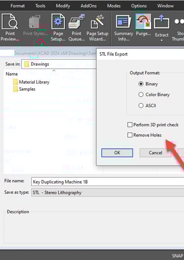 STL File Export in xCAD