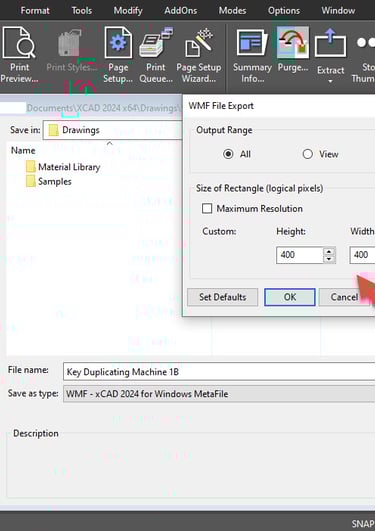 WMF File Export in xCAD