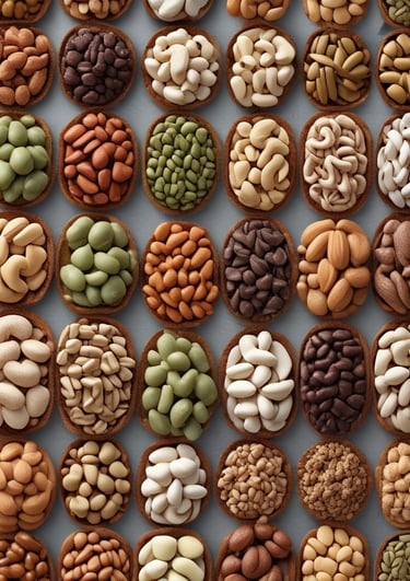 Fresh and crunchy mixed nuts spilling from a burlap sack on a wooden table.